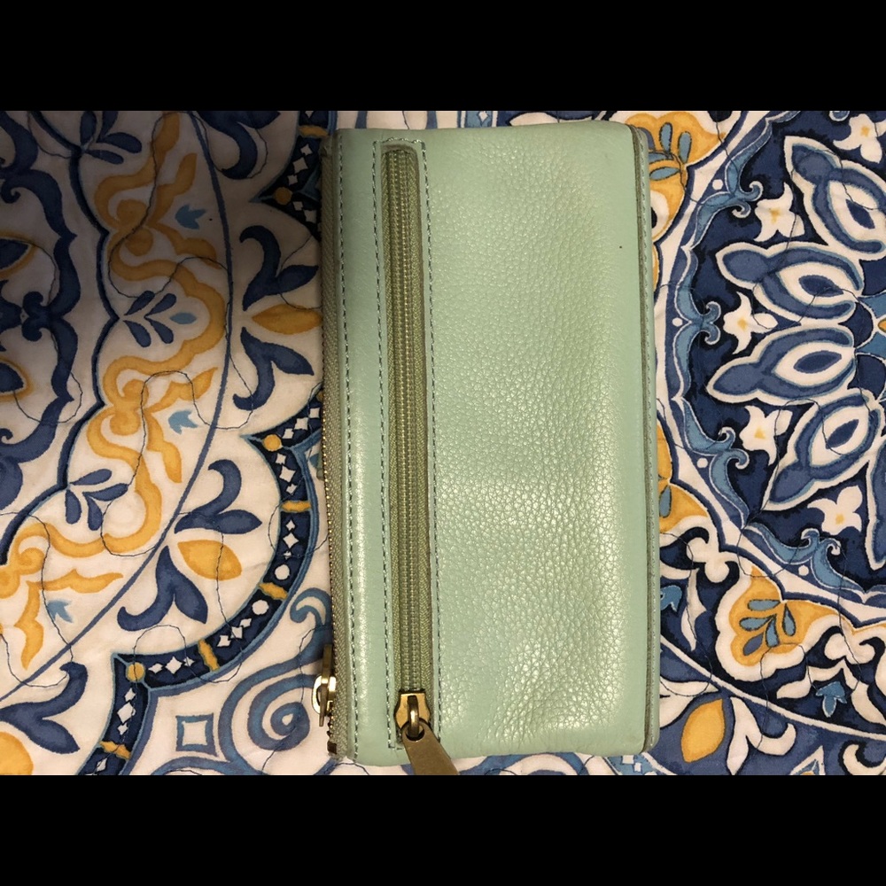 Mint blue turquoise fossil wallet
